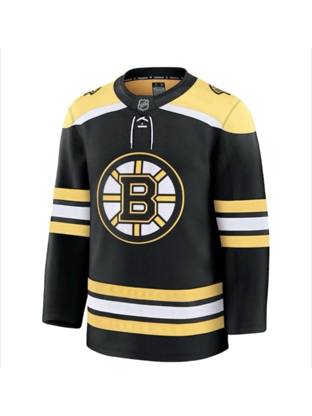 Boston Bruins Premium Black Jersey with Fight Strap Black Yellow Men's 42 NWOT